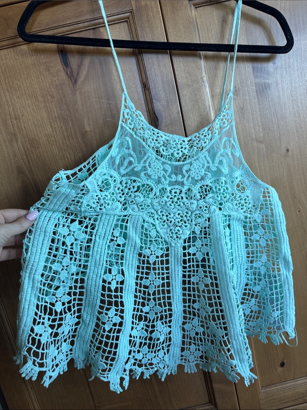 HYFVE Mint Green Crochet Lace Camisole
